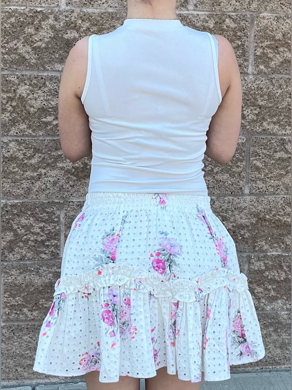 Love Shack Fancy Floral White Skirt with Pockets 🩷🌸🎀